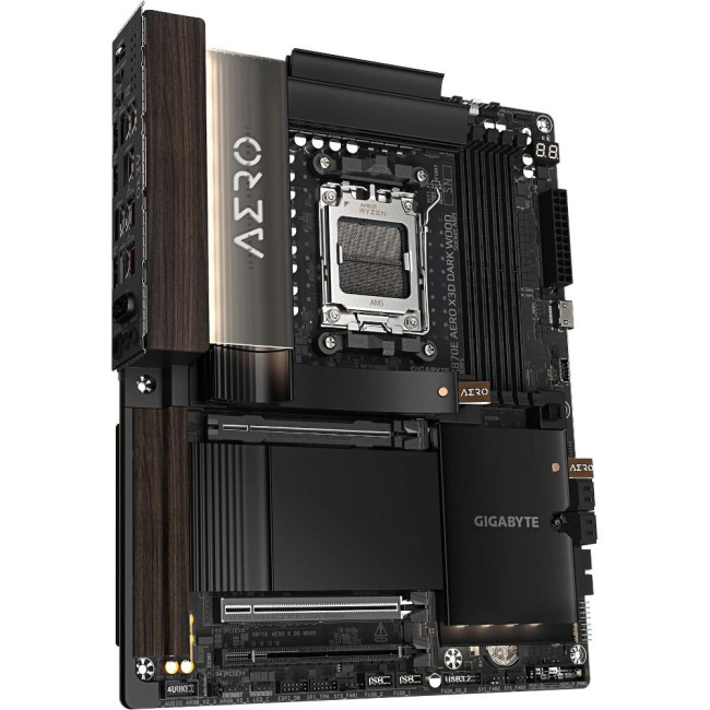 Mатеринська плата sAM5 AMD X870E 2xHDMI/2xUSB4 Type-C 4xM.2 2x5GbE LAN ATX GIGABYTE X870E AERO X3D DARK WOOD