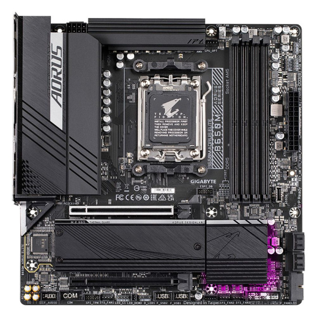 Mатеринська плата sAM5 AMD B650 DP/HDMI 2xM.2 2.5GbE LAN mATX GIGABYTE B650M AORUS ELITE