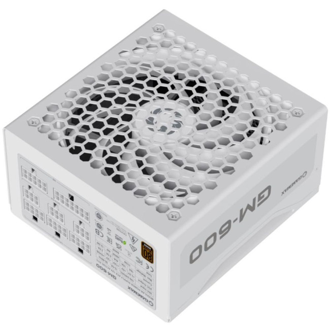 Блок живлення ATX 600W,80+Bronze, вентилятор 140 мм, повністю модульний, білий, коробочний GAMEMAX GM-600 Modular white