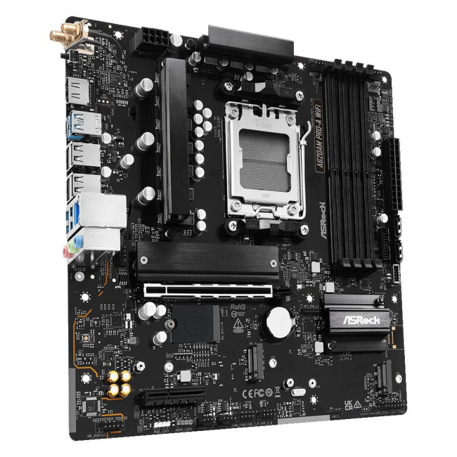 Mатеринська плата sAM5 AMD A620A HDMI 3xM.2 4xDDR5 2.5GbE LAN mATX ASROCK A620AM PRO-A WIFI