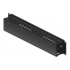 Kабельний організатор 2U двобічний, пласт. 80x60,  RAL9005 CONTEG DP-VP-K06