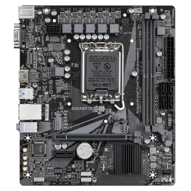 Mатеринська плата s1700 Intel H610 HDMI/VGA 1xM.2 GbE LAN mATX GIGABYTE H610M H V3 DDR4