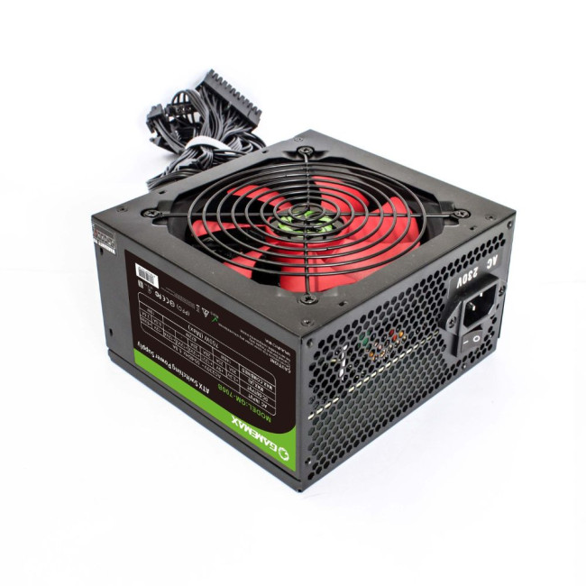 Блок живлення ATX 700W, з кабелем живлення, вентилятор 120 мм, чорний, коробочний GAMEMAX GM-700B