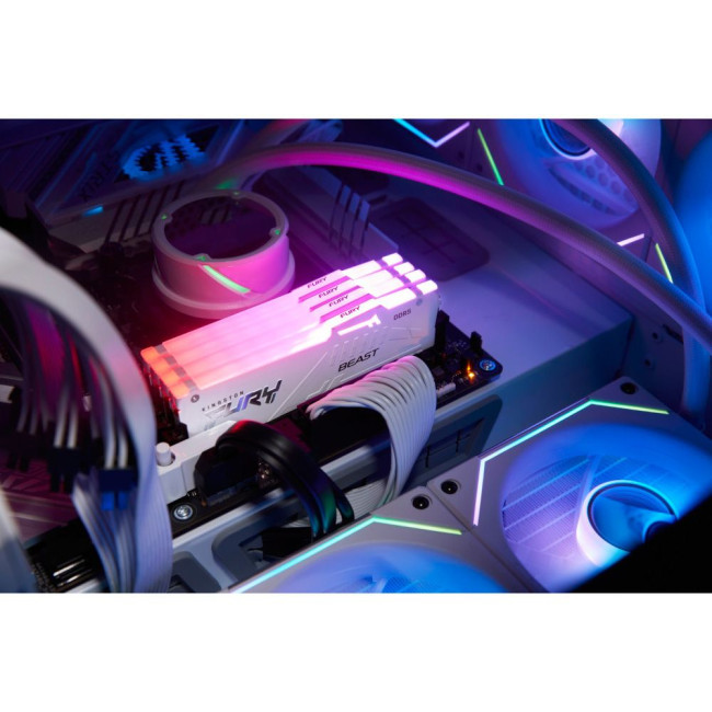 модуль пам'яті 32Gb DDR5 6000MHz Fury Beast White RGB (2x16) EXPO+XMP KINGSTON KF560C36BWE2AK2-32