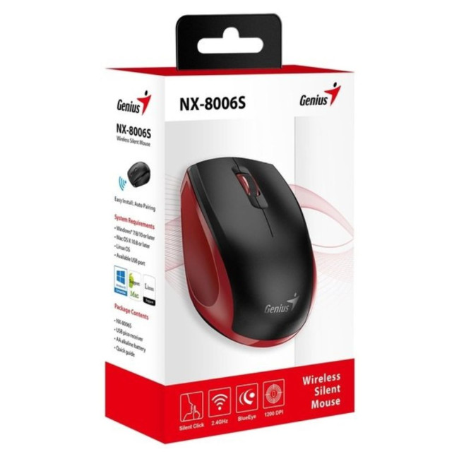 миша бездротова USB Red GENIUS NX-8006S (31030024401)