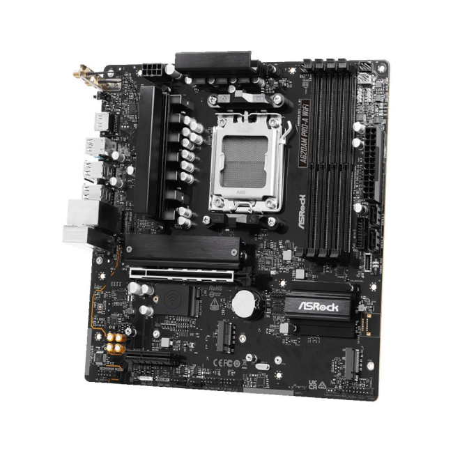 Mатеринська плата sAM5 AMD A620A HDMI 3xM.2 4xDDR5 2.5GbE LAN mATX ASROCK A620AM PRO-A WIFI