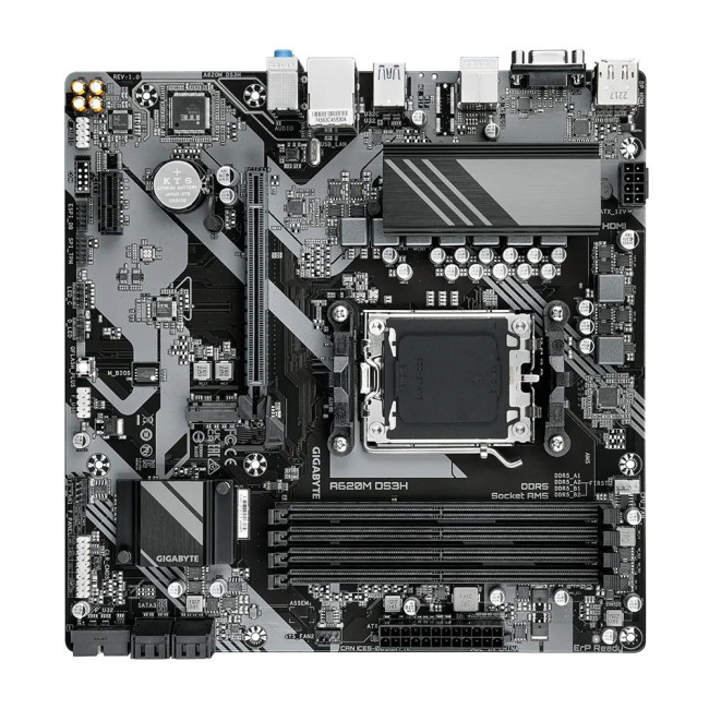 Mатеринська плата sAM5 AMD A620 DP/HDMI/VGA 1xM.2  GbE LAN mATX GIGABYTE A620M DS3H