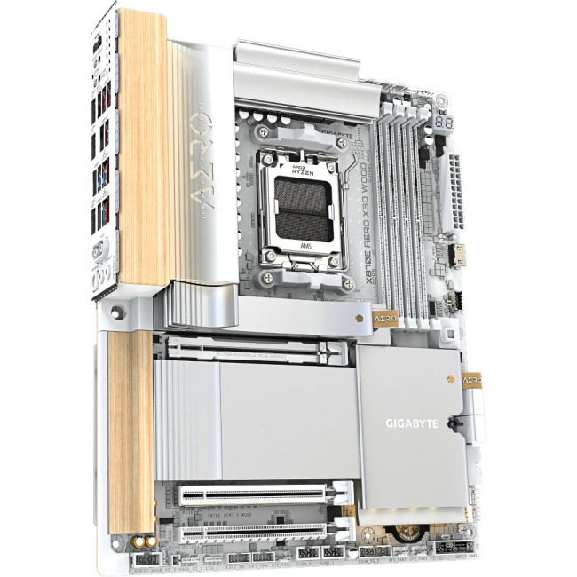 Mатеринська плата sAM5 AMD X870E 2xHDMI/2xUSB4 Type-C 4xM.2 2x5GbE LAN ATX GIGABYTE X870E AERO X3D WOOD
