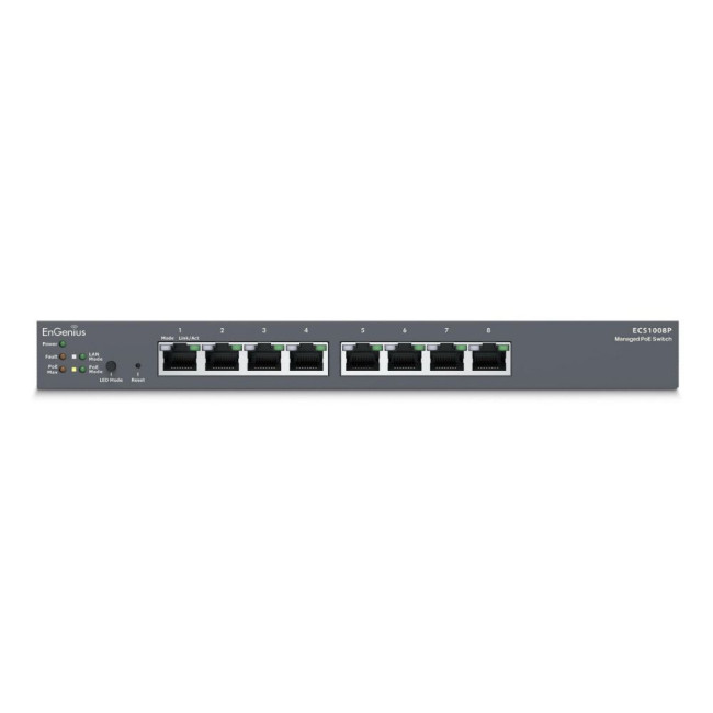 Комутатор 8xGbE port L2+ 55W Cloud ENGENIUS ECS1008P (1402A0090311)
