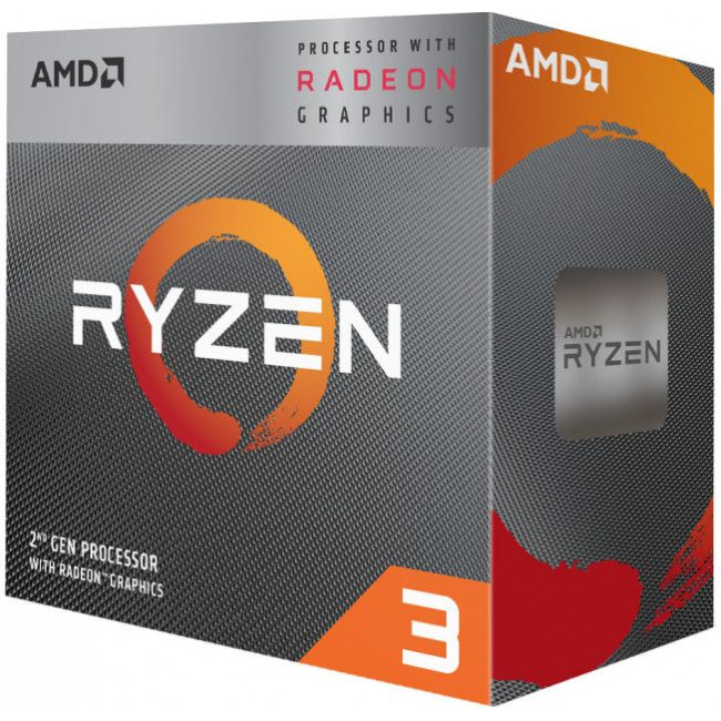 Процесор AMD Ryzen 3 3200GSocket AM4/3.6GHz/45-65W/L3:4M/4C/Box AMD Ryzen 3 3200G  BOX s-AM4 (YD3200C5FHBOX)