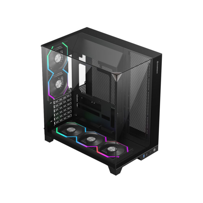 Корпус ATX без блока живлення, загартоване скло, ATX,M-ATX,ITX,VGA Card Length Up to 400 GAMEMAX Infinity Pro BK