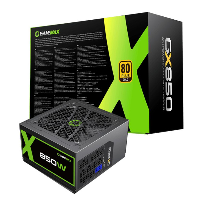 Блок живлення 850W, 80 Gold , modular, Smart fan 120mm  OVP / UVP/ SIP / OCP/ OLP/ OPP/ SCP GAMEMAX GX-850 Modular