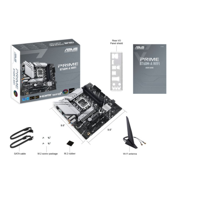 материнська плата s1700/4DDR5/2HDMI/DP/3PCIe/4SATA/2M.2/LAN2.5Gb ASUS PRIME B760M-A WIFI