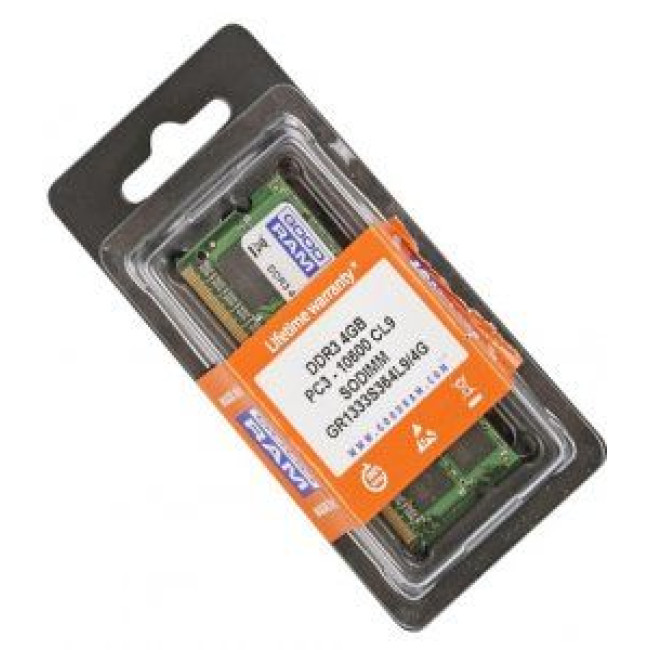 модуль пам'яті 4Gb DDR3 1600MHz sodimm 1.35V GOODRAM GR1600S3V64L11S/4G