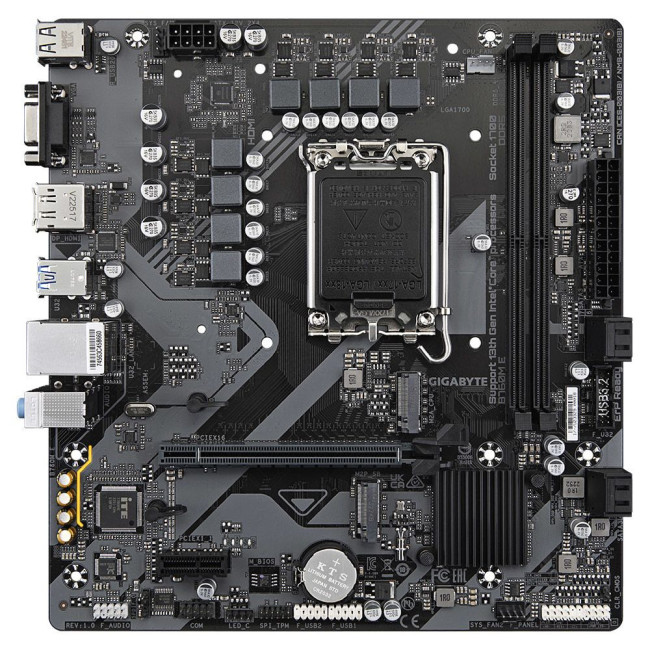 Mатеринська плата s1700 Intel B760 HDMI/DP/VGA 2xDDR5 2xM.2 GbE LAN mATX GIGABYTE B760M E