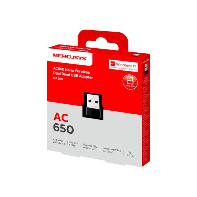 Бездротовий мережевий USB-адаптер MERCUSYS, MA20N MERCUSYS MA20N