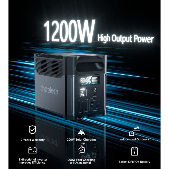 Мобільна зарядна станція Choetech 1200W Bidirectional charging power station CHOETECH 1200W PS (BS061)