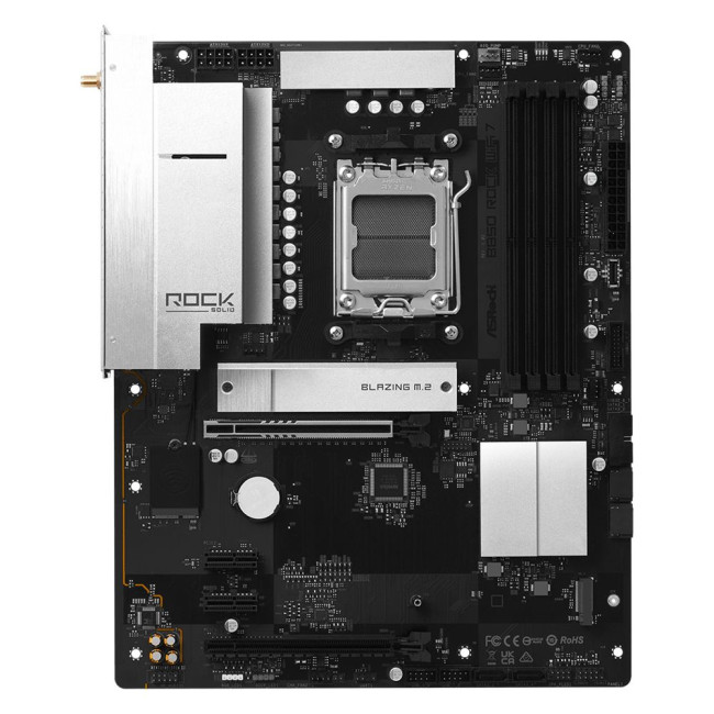 Mатеринська плата sAM5 AMD B850 4xDDR5 HDMI 2xM.2 2.5GbE LAN ATX ASROCK B850 ROCK WIFI 7