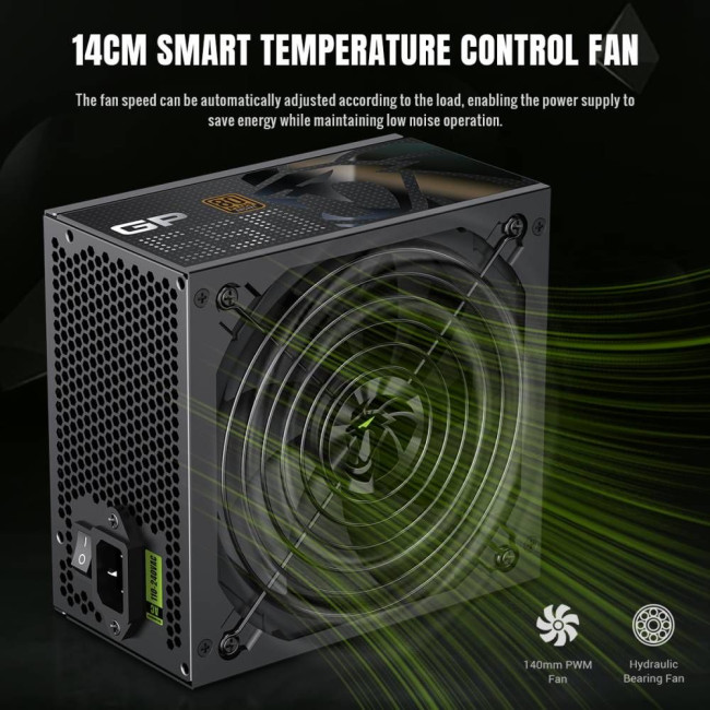 Блок живлення ATX 550W, 80+ Bronze, 140mm Ultra Silent Fan OVP / UVP/ SIP / OCP/ OLP/ OPP/ SCP GAMEMAX GP 550B