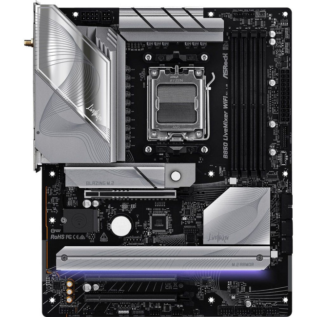 Mатеринська плата sAM5 AMD B850 4xDDR5 HDMI/DP 3xM.2 2.5GbE LAN ATX ASROCK B850 LIVEMIXER WIFI