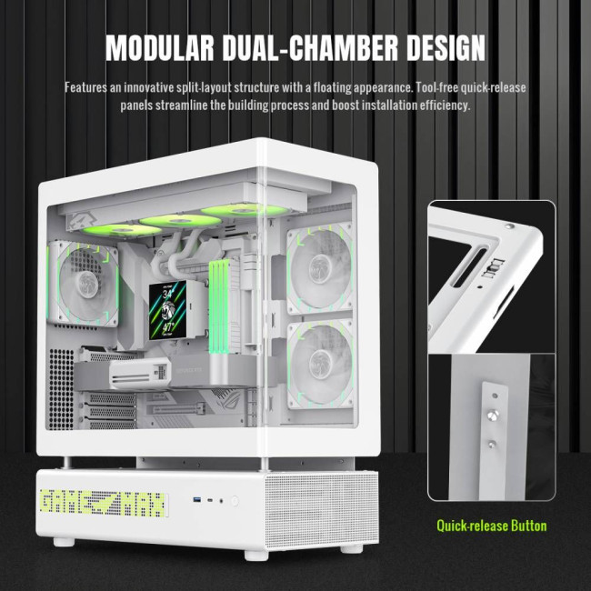 Корпус комп'ютерний Mid Tower без блока живлення  ATX,M-ATX,ITX. (Support BTF),Tempered Glass,Mesh,U GAMEMAX N90 WH