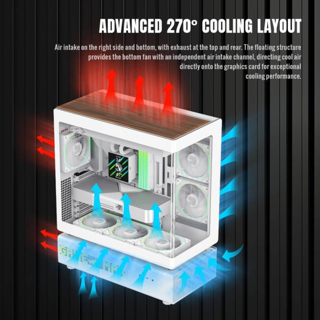 Корпус комп'ютерний Mid Tower без блока живлення  ATX,M-ATX,ITX. (Support BTF),Tempered Glass,Mesh,U GAMEMAX N90 WH