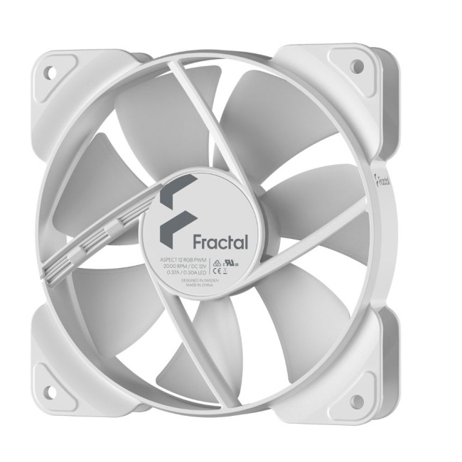 Вентилятор для корпусу 120 мм, білий, RGB PWM Aspect 12 RGB PWM White Frame FRACTAL DESIGN Aspect 12 RGB PWM White Frame (FD-F-AS1-1209)