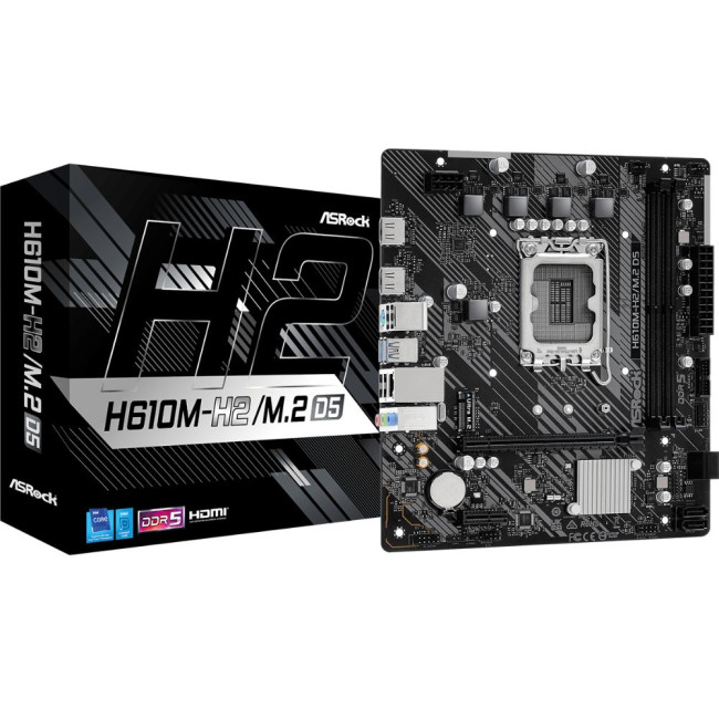 Mатеринська плата s1700 Intel H610 2xHDMI 1xM.2 2xDDR5 GbE LAN mATX ASROCK H610M-H2/M.2 D5
