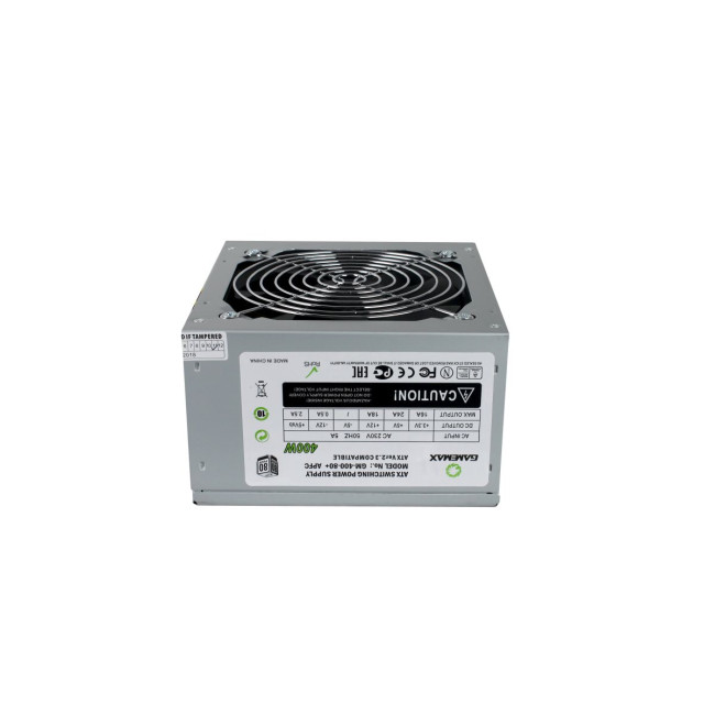 Блок живлення ATX 400W APFC,80+з кабелем живлення, вентилятор 120 мм GAMEMAX GM-400W-80+APFC