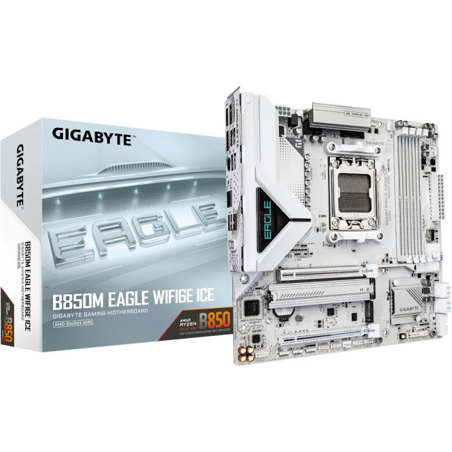 Mатеринська плата sAM5 AMD B850 2xDP/HDMI 2xM.2 2.5GbE LAN mATX GIGABYTE B850M EAGLE WIFI6E ICE