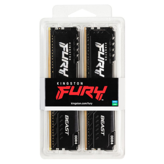 модуль пам'яті 16Gb DDR4 3200MHz Fury Beast (2x8) KINGSTON KF432C16BBK2/16