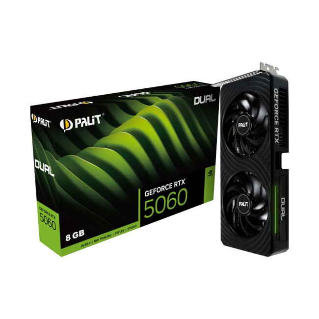 Відеокарта Palit NVIDIA RTX5060 DUAL 8GB GDDR7 128bit 3-DP HDMI PALIT-XPERTVISION RTX5060 DUAL 8GB GDDR7 (NE75060019P1-GB2063D)