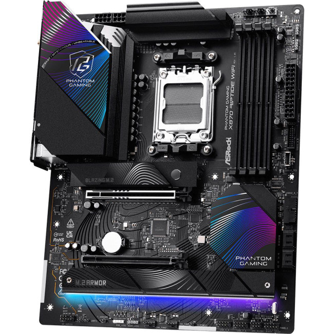 Mатеринська плата sAM5 AMD X870 4xDDR5 HDMI/2xUSB4 3xM.2 2.5GbE LAN ATX ASROCK X870 RIPTIDE WIFI