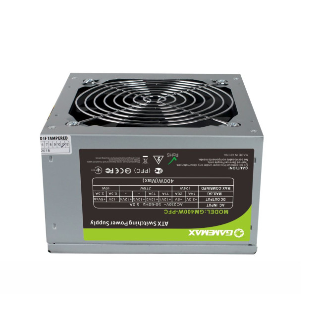 Блок живлення ATX 400W PFC з кабелем живлення, вентилятор 120 мм GAMEMAX GM-400W-PFC