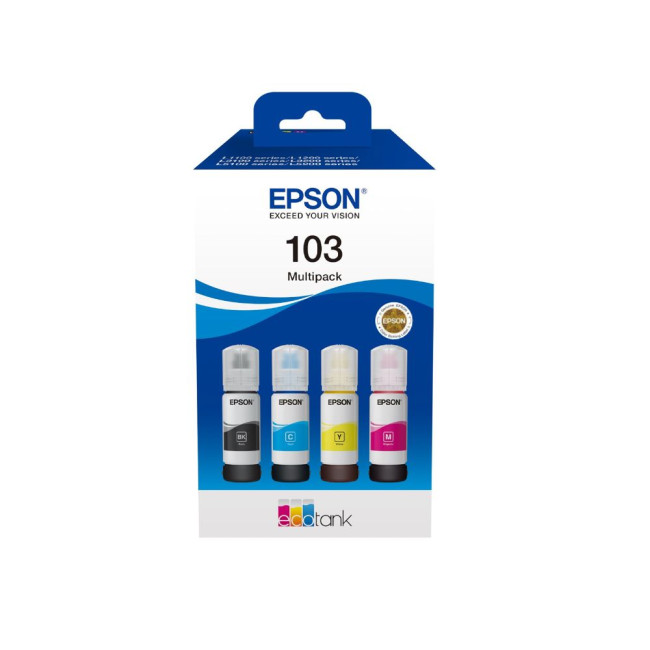Набір чорнил 4 кольори EPSON 103 EcoTank 4-colour Multipack (C13T00S64A)