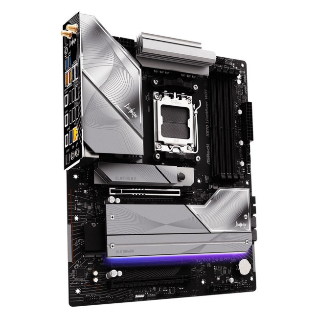 Mатеринська плата sAM5 AMD X870 4xDDR5 HDMI/2xUSB4 Type-C 4xM.2 5GbE LAN ATX ASROCK X870 LIVEMIXER WIFI