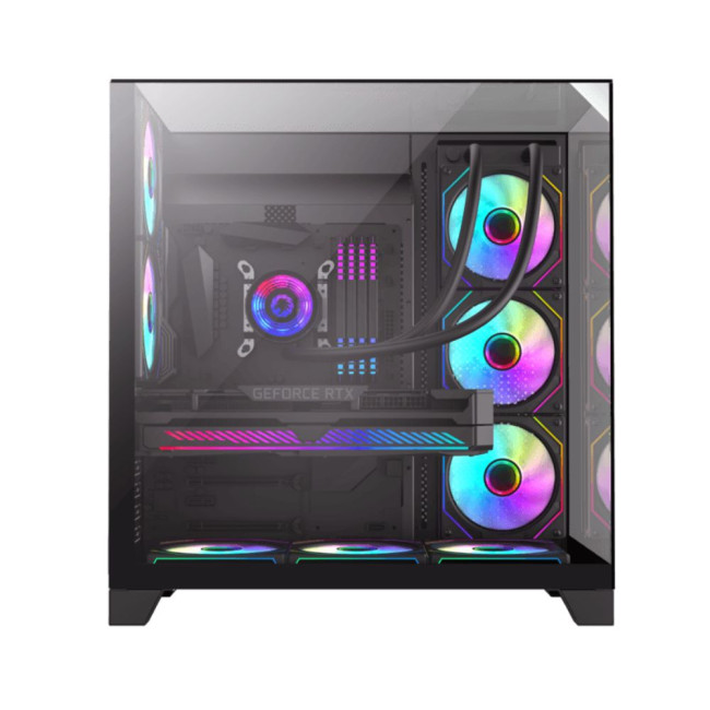 Корпус ATX без блока живлення, загартоване скло, ATX,M-ATX,ITX, VGA Card Length Up to 400mm GAMEMAX Infinity Plus BK