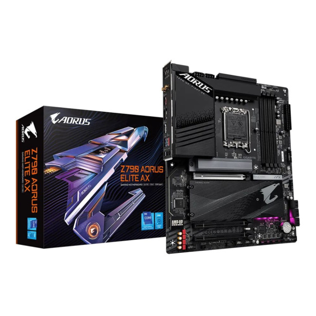Mатеринська плата s1700 Intel Z790 DP/HDMI 4xDDR5 4xM.2 2.5GbE LAN ATX GIGABYTE Z790 AORUS ELITE AX
