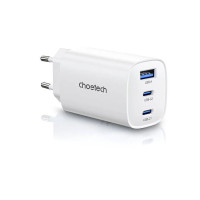 Мережевий зарядний пристрій Choetech GaN PD65W, 3 порти, 2*USB-C+A CHOETECH GaN PD65W 3Ports (PD9006)
