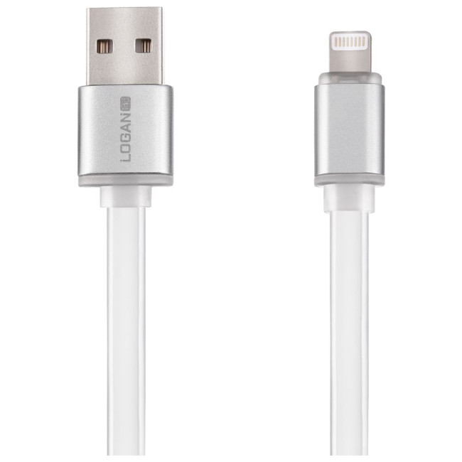Кабель синхронізації Logan Apple Lightning to USB 1 м White (EL118-010WH) LOGAN EL118-010WH