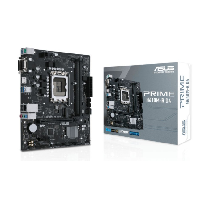 материнська плата s1700/2DDR4/VGA/DVI/HDMI/2PCIe/4SATA/M.2 ASUS PRIME H610M-R D4-SI