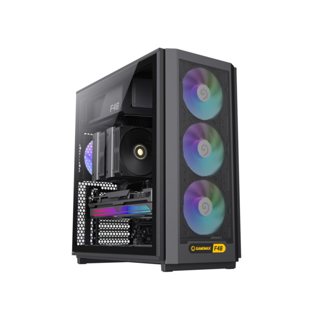 Корпус комп'ютерний Middle tower, без блока живлення ATX, Micro-ATX, Mini ITX (Support BTF) GAMEMAX F46 BK