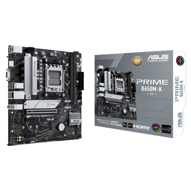 материнська плата sAM5/2DDR5/VGA/HDMI/3PCIe/2M.2/4SATA/LAN2.5Gb ASUS PRIME B650M-K