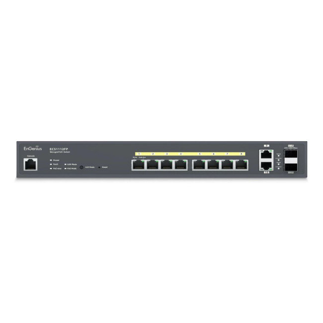 Комутатор 10xGbE + 2xSFP L2+ 130W Cloud ENGENIUS ECS1112FP (1402A0150304)