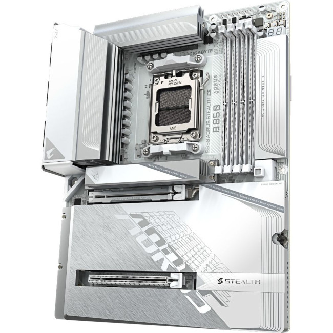 Mатеринська плата sAM5 AMD B850 HDMI 4xM.2 5GbE LAN ATX GIGABYTE B850 AORUS STEALTH ICE