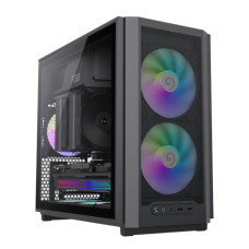 Корпус Micro ATX без блока живлення, чорний, загартоване скло, Mini Tower, M-ATX(200mm), Mini ITX GAMEMAX F36 BK