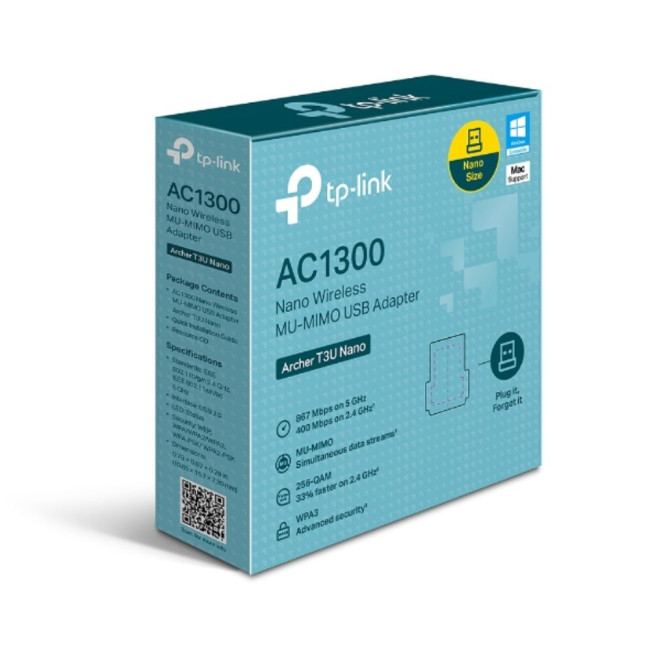 Бездротовий мережевий USB адаптер TP-Link TP-LINK Archer T3U Nano