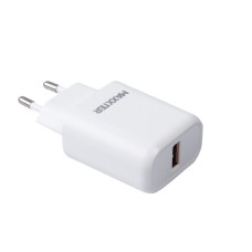 Мережевий зарядний пристрій, 1 USB + кабель USB-A to Type-C (Quick Charge 3.0) 5V/2.4A-9V/1.2A