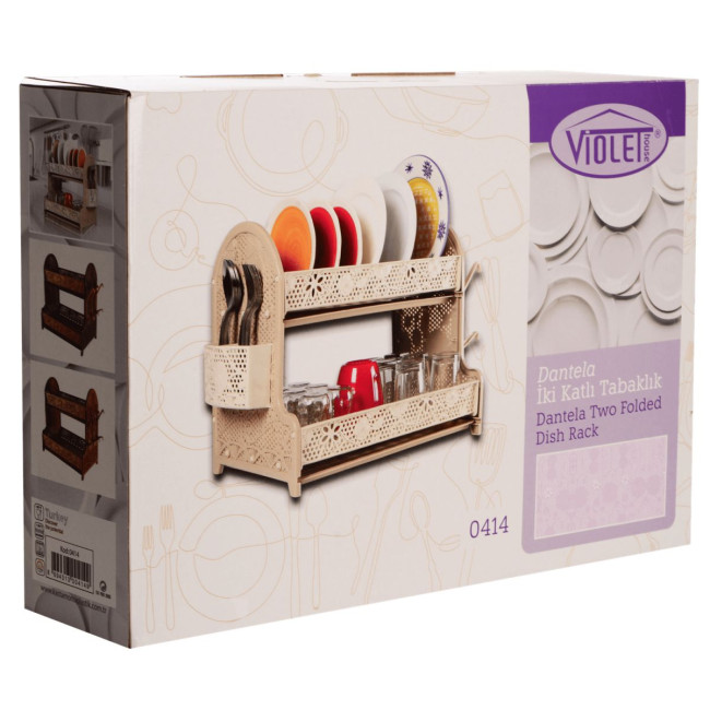 Сушка для посуду Violet House 0414 Ажур Cream  38х28х41.5 см 