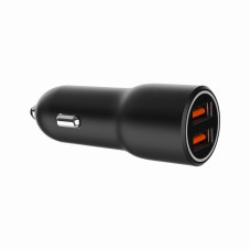 Автомобільний ЗП, 2xUSB-A (18W QC3.0), чорний